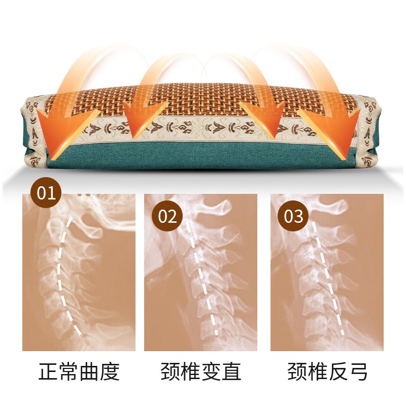 艾草凉席枕头护颈椎助睡眠多功能宫廷灸成人专清凉夏季天家用藤枕