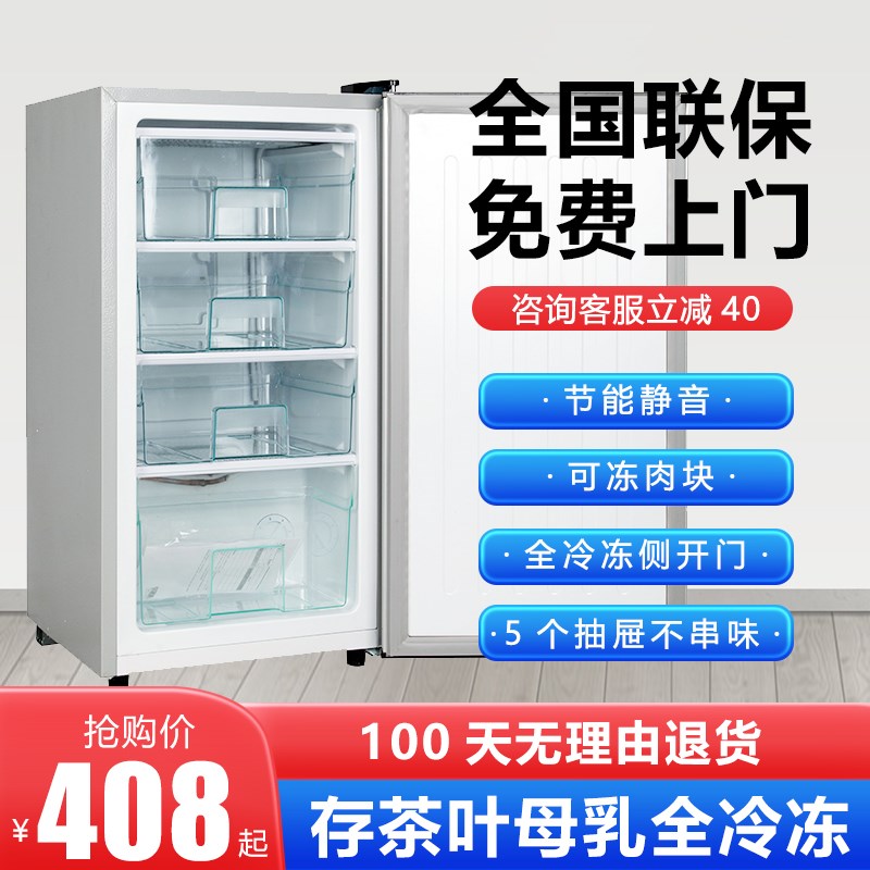 冰柜立式单门单开家用全冷冻全冷藏存母乳茶叶冻肉侧开门小型冰箱