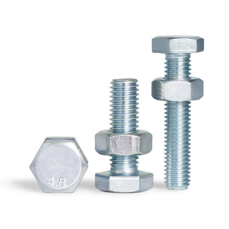 4.8级镀锌外六角螺丝螺母二组合套装螺栓螺钉杆M6M8M10M12M14M16M