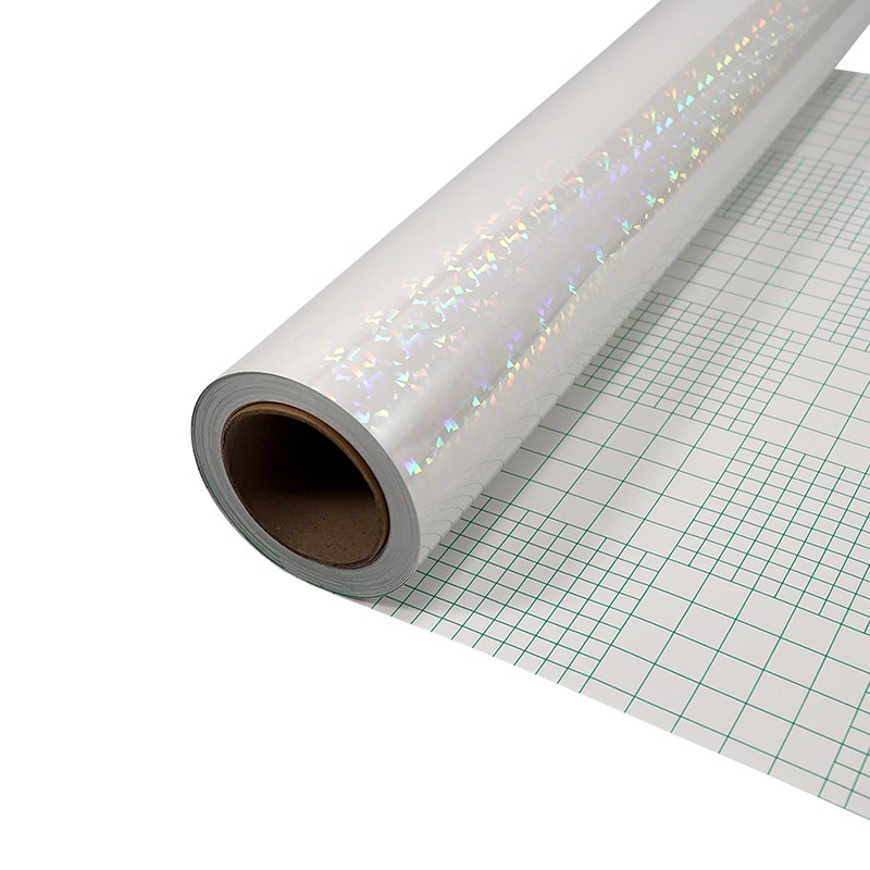 冷裱膜 镭射冷裱膜相册素面玻璃碎幻彩膜全息七彩贴纸心形镭射膜