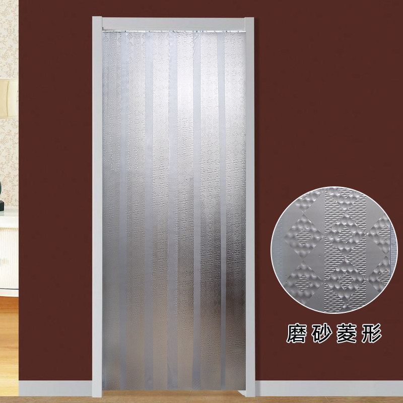 免打孔磨砂不透明软门帘子 挡油烟塑料pvc空调隔断厨房卫生间门帘