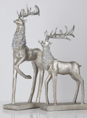 欧式客厅电视柜摆件家居饰品创意玄关酒柜书房电视柜情侣鹿套摆设