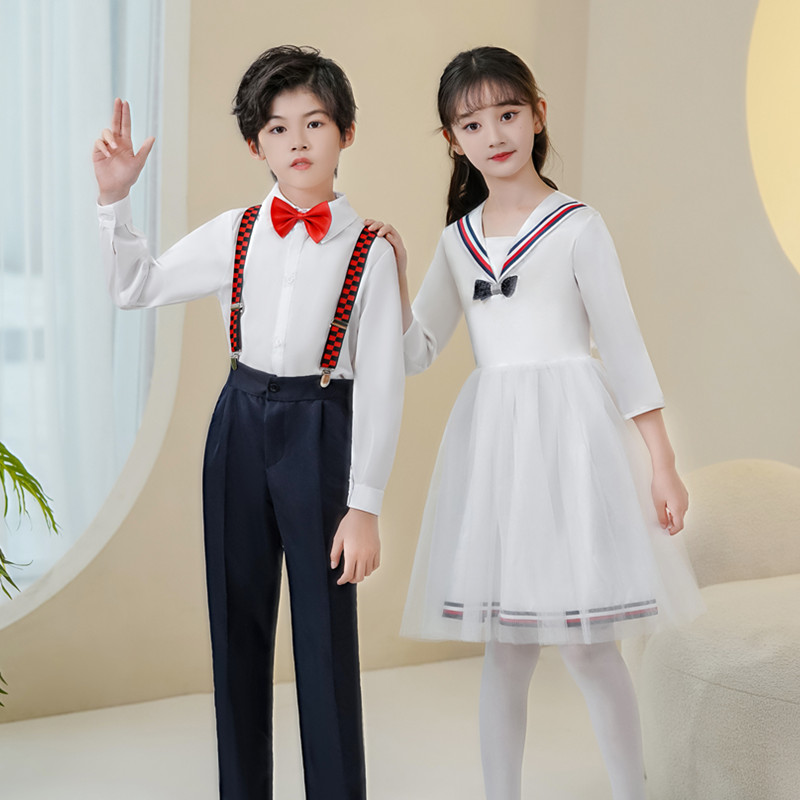 十一国庆节儿童演出服中国风小学生大合唱表演服幼儿朗诵服装长袖