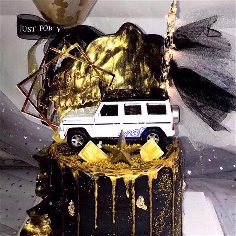 大G汽车蛋糕装饰奔驰g63汽车模型 烘焙男神老公女神生日蛋糕摆件