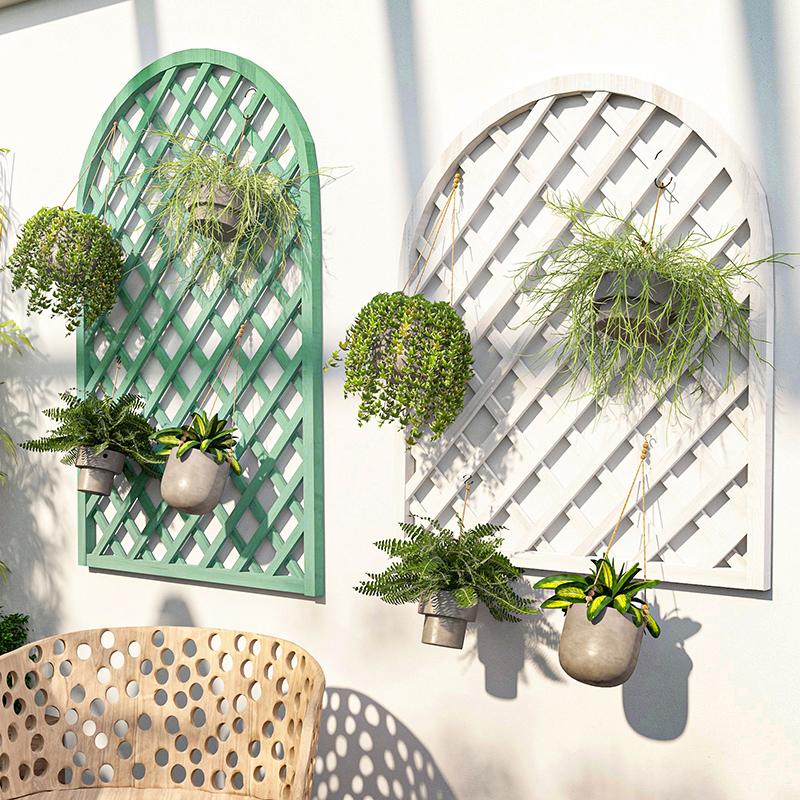 防腐木网格花架花园植物攀爬室外园艺花墙架阳台爬墙月季爬藤架子