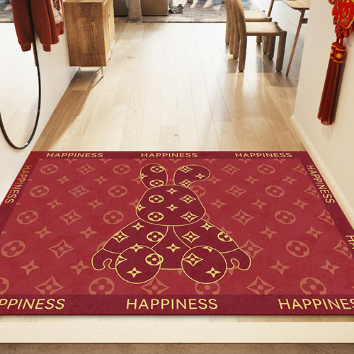 2023新款兔年地垫入户门垫门口地毯进门pvc可擦洗网红高级感脚垫