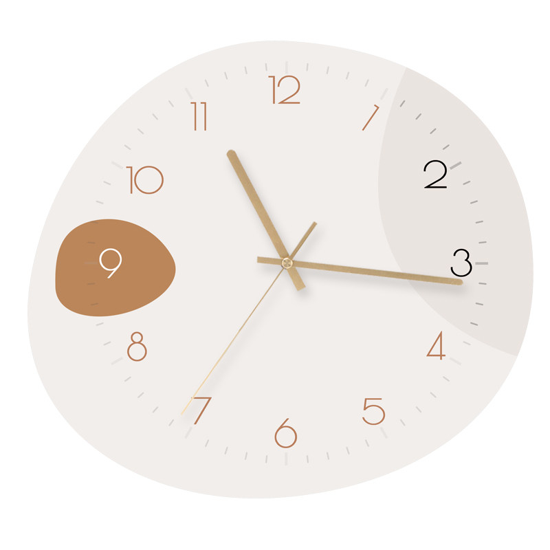 可爱钟表挂钟客厅家用静音简约时尚轻奢免打孔卧室时钟挂墙石英钟