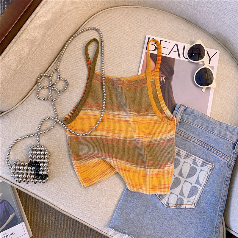 时尚女装捡漏~油画少女条纹短款修身吊带小背心女夏甜辣针织上衣,女装/女士精品,时尚防晒服,淘宝优惠券,粉丝福利购,淘宝优惠卷