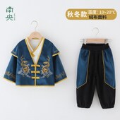 套装 男童唐装 宝宝周岁礼服龙年中国风小童古装 儿童汉服中式 秋冬季