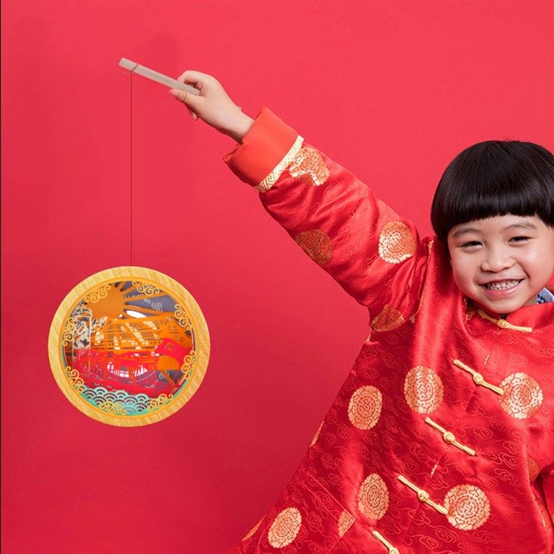 春节新年元宵儿童手工亲子diy虎虎生威装饰传统文化创意纸雕灯笼