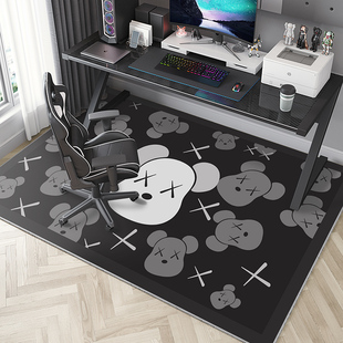 方形地毯卧室电脑椅子地垫电竞转椅书房儿童学习书桌凳下防滑垫子