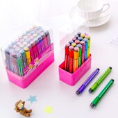 儿童印章可水洗水彩笔24色画画笔36色小学生印章彩色笔绘画笔中彩