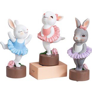 慧心巧聚芭蕾兔子摆件不发脾气玄关装饰品氛围感卧室桌面书柜摆设