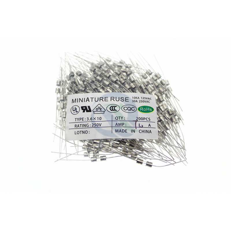 带引脚保险管3.6*10MM保险丝熔断器250V 0.5A 1A  6.3A  8A12A15A