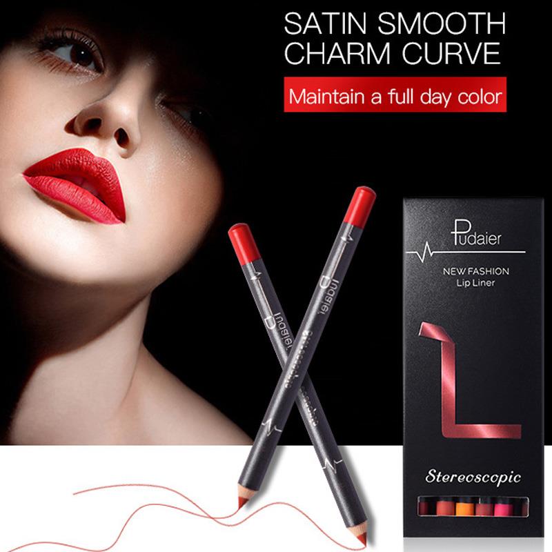 12色嘴唇线笔防水持久正品女勾线不脱色画口红的唇线笔裸色不沾杯