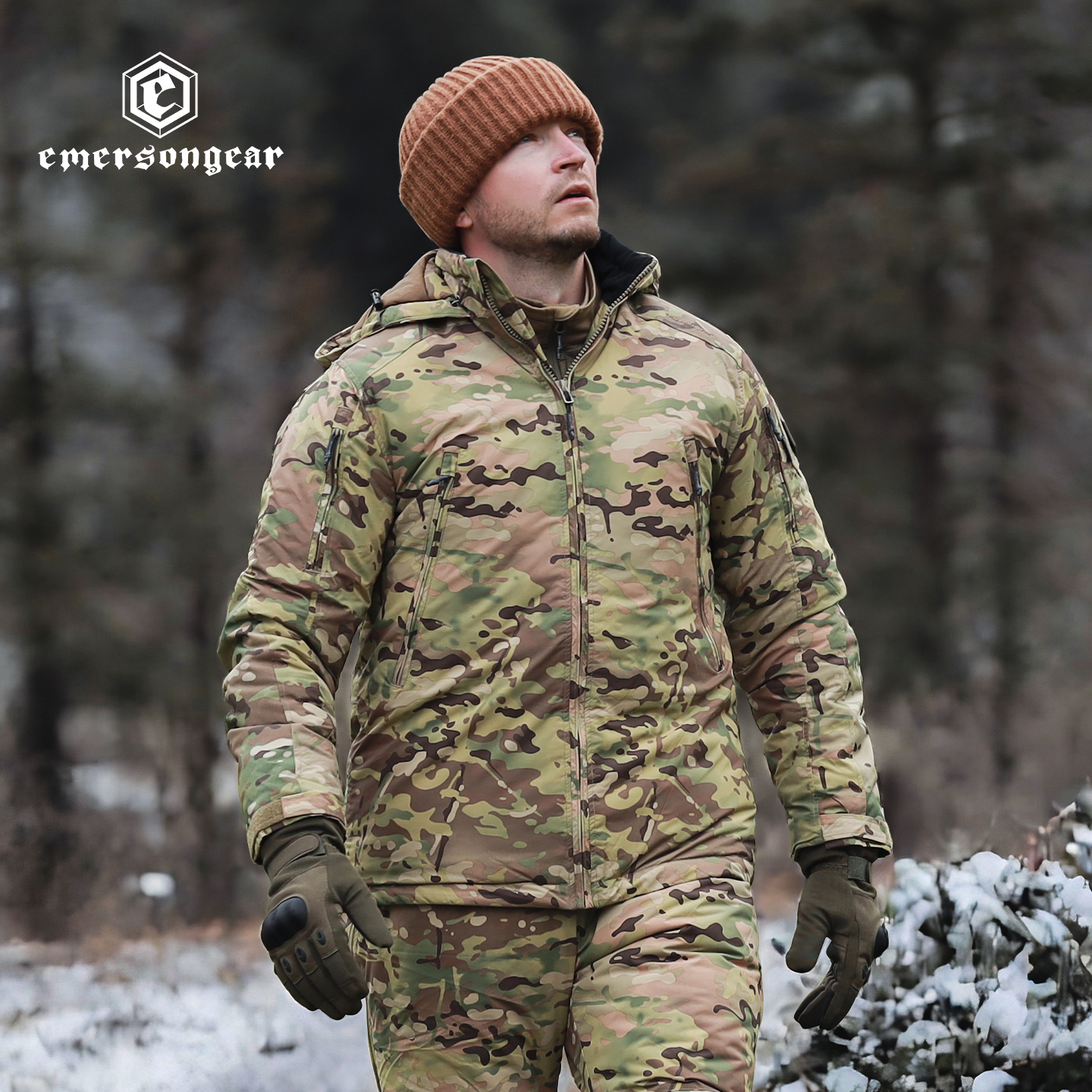 爱默生新品极狐户外保暖棉服男加厚登山防寒棉大衣防风防泼水外套