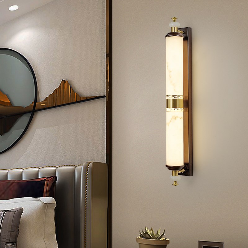 新中式壁灯客厅沙发背景墙灯长条形中国风卧室床头楼梯壁灯高级感