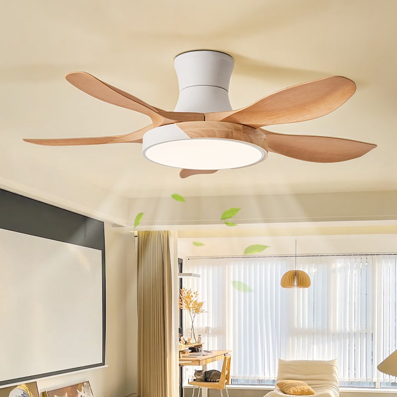 60寸大风力风扇灯全光谱护眼北欧日式原木客厅吸顶灯电扇一体灯