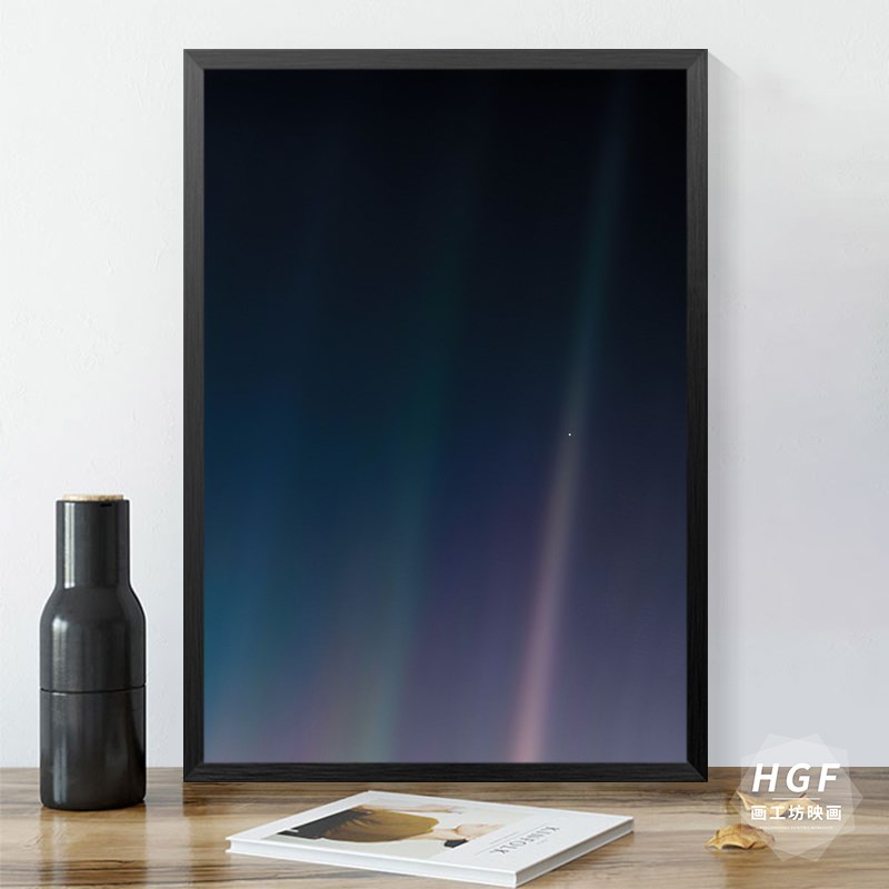 淡蓝色圆点装饰画客厅墙画卧室抽象壁画宇宙星空太空暗淡蓝点挂画