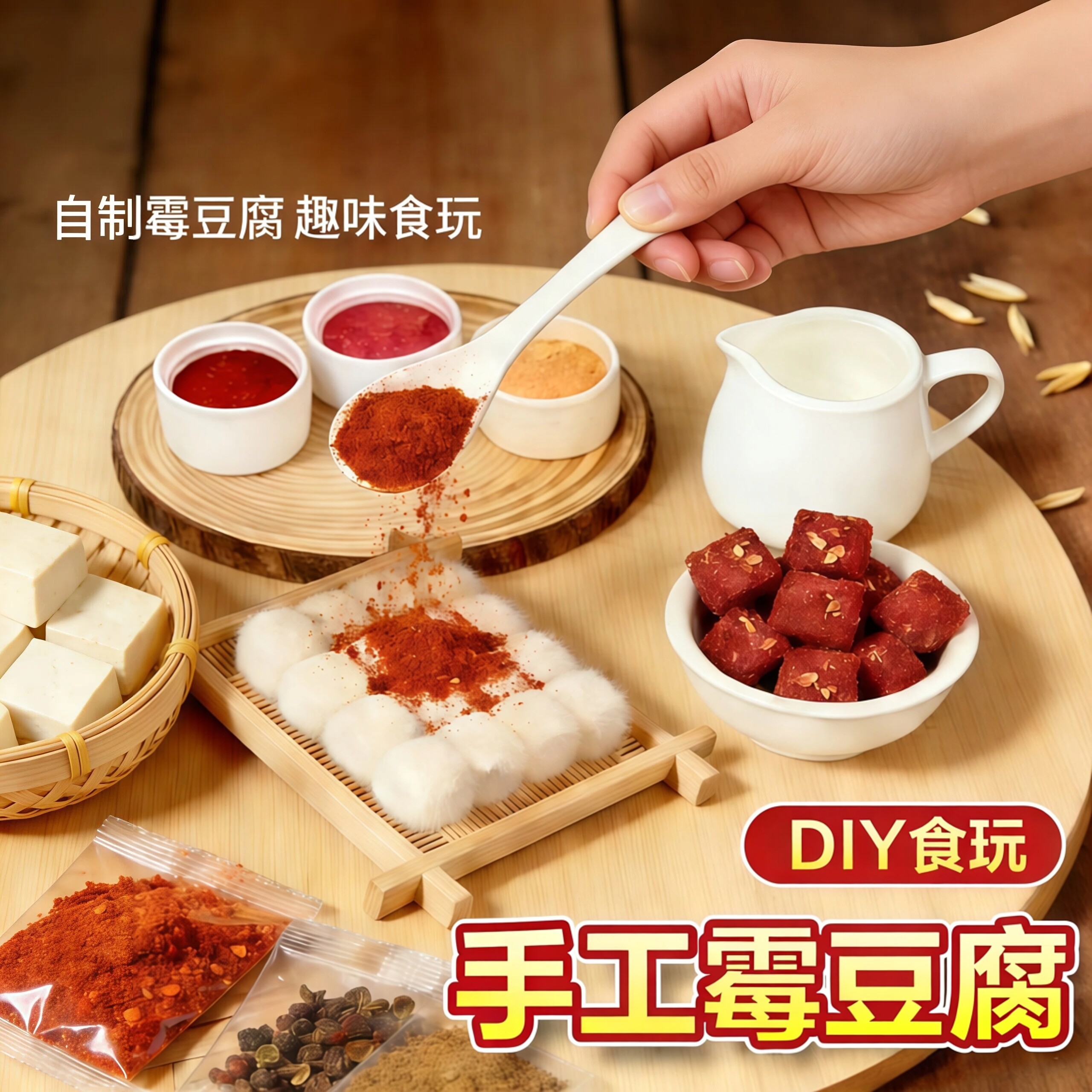 霉豆腐玩具手工diy材料包自嗨解闷cosplay道具儿童互动游戏雪豆腐