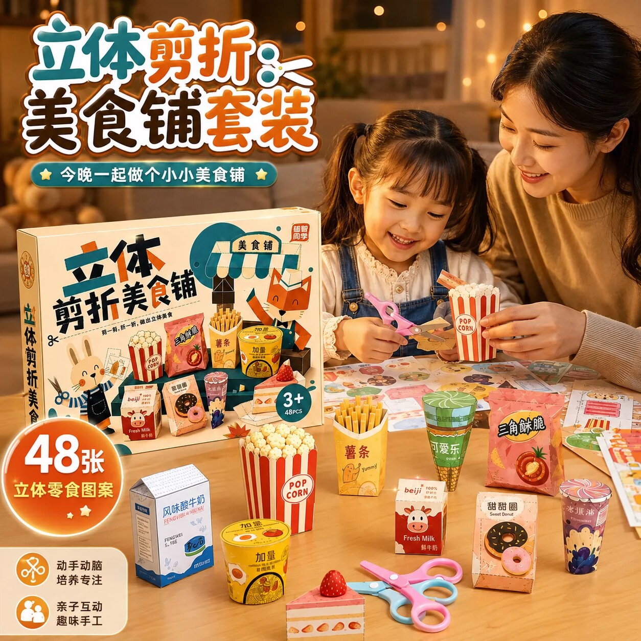 趣味儿童剪纸韩国零食折纸书图片