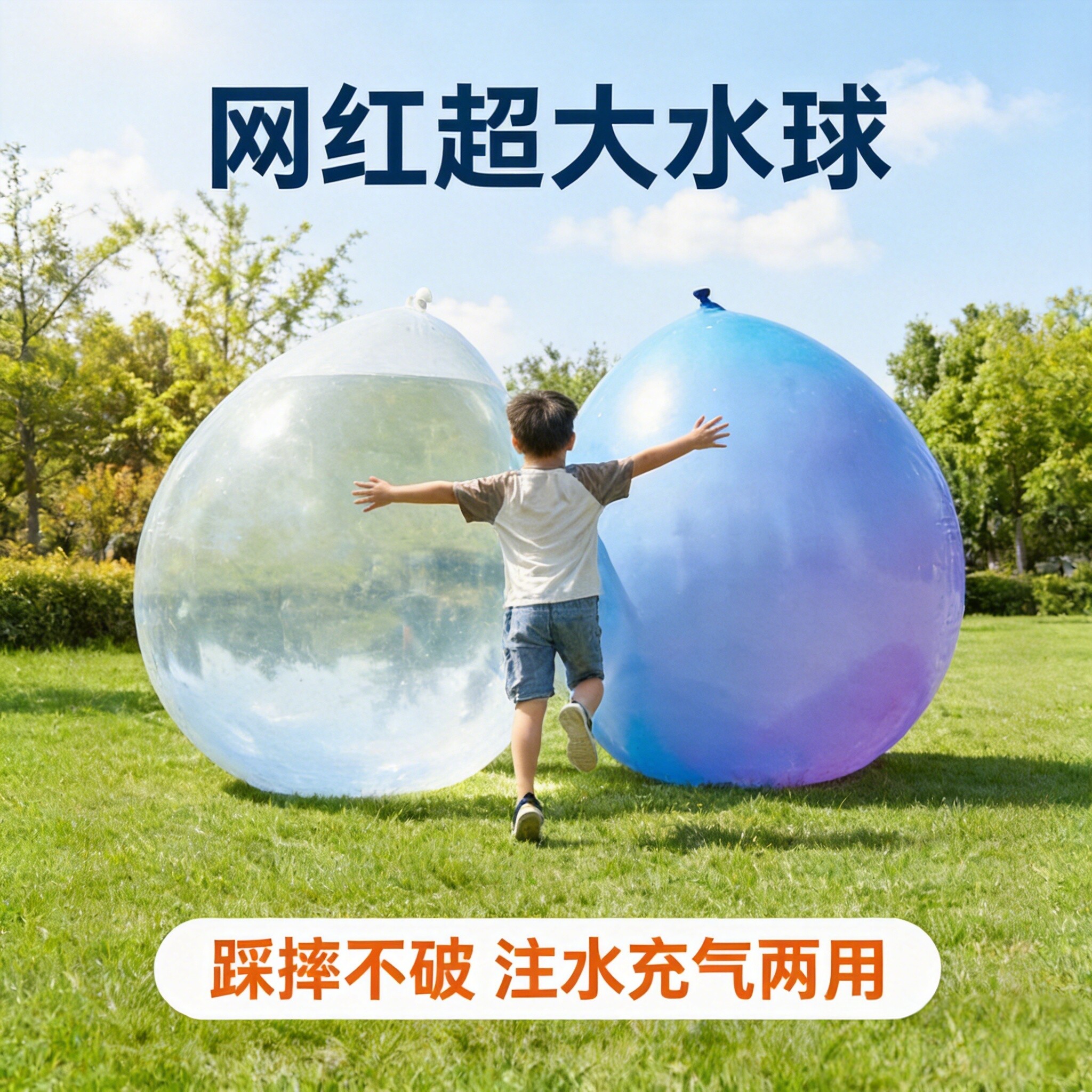 超大水气球儿童快速灌注充水摔不破的充气拍拍球泡泡球解压神器女