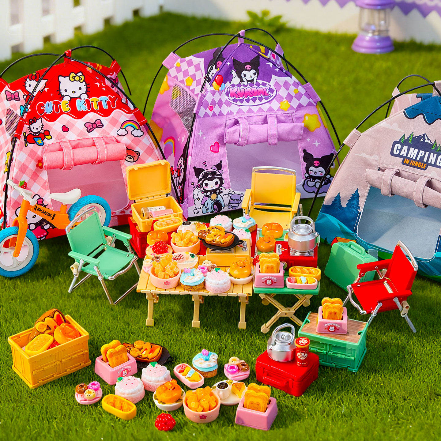 女孩子玩具迷你帐篷微缩露营桌椅儿童娃屋道具真食玩模型小摆件,玩具/童车/益智/积木/模型,家居/生活场景,淘宝优惠券,粉丝福利购,淘宝优惠卷