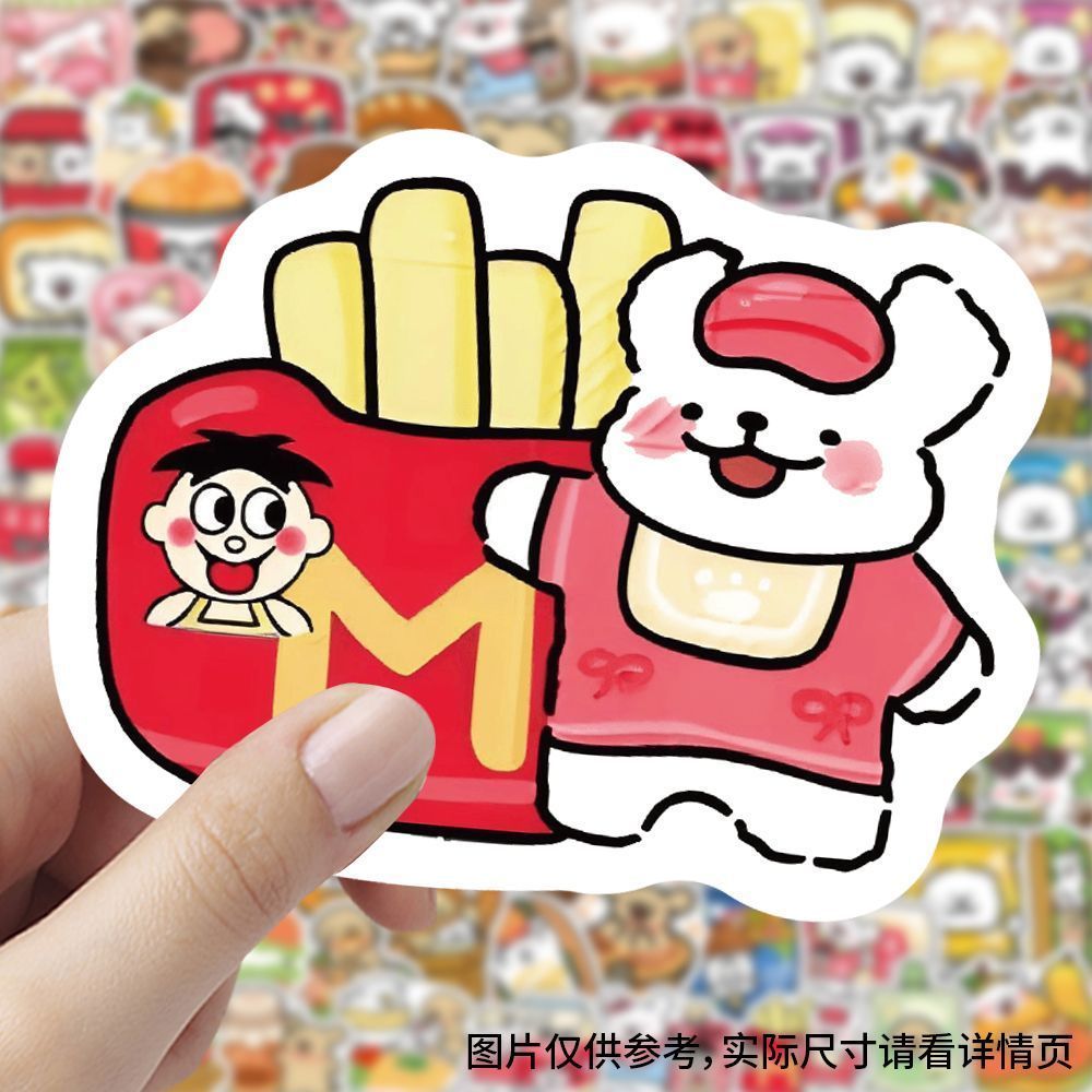 400张食物线条小狗贴纸卡通可爱马尔济斯Maltese贴画手机手账装饰