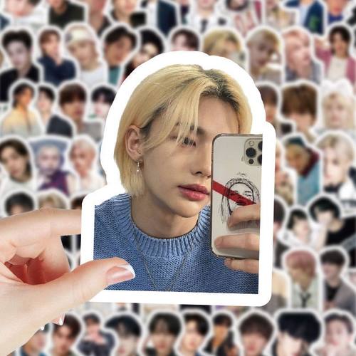204张韩团StrayKids贴纸skzoo方灿黄铉辰金昇玟周边帅照手账贴画