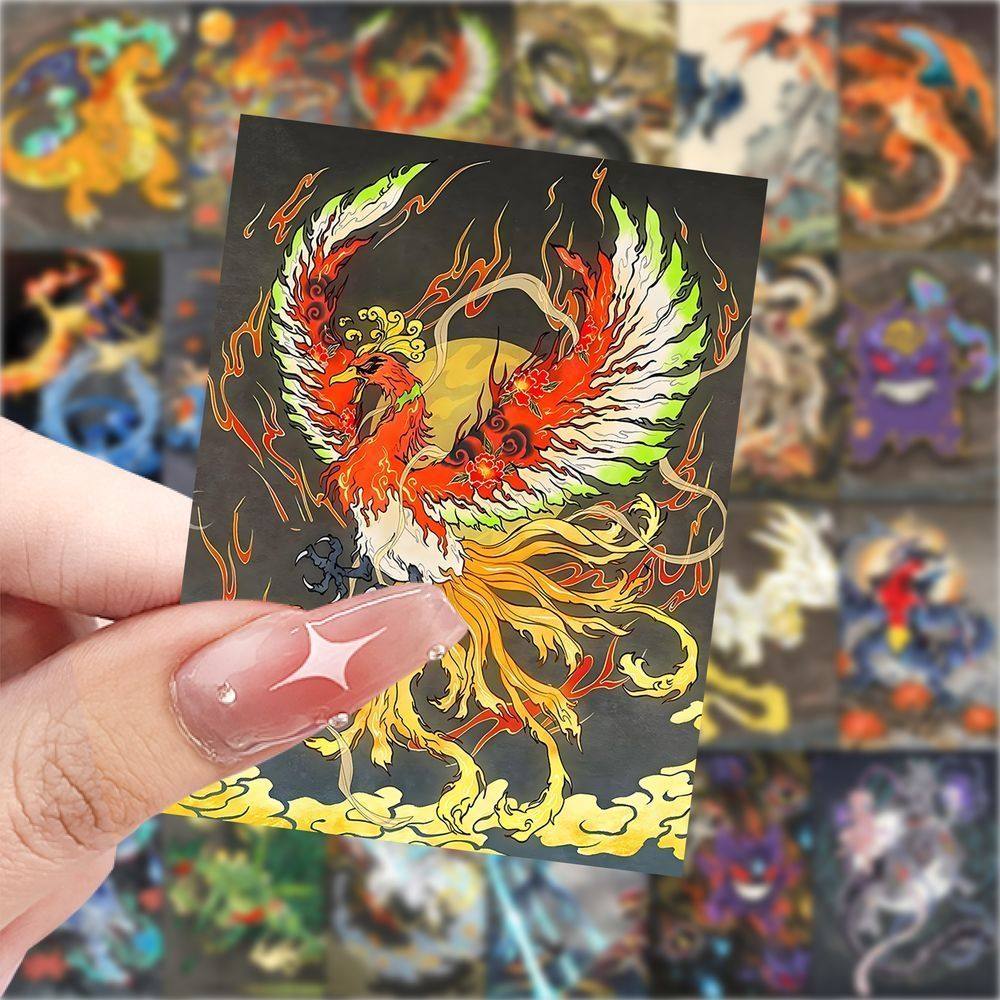 宝可梦山海经贴纸中国风神话卡通插画diy手机笔记本账本装饰贴图