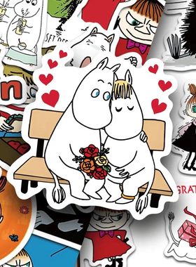 150张Moomin Valley河马姆明贴纸卡通可爱手账手机壳装饰防水贴画