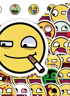 100张EpicFace表情包贴纸小黄豆小众梗图恶搞搞笑抽象装饰手机diy