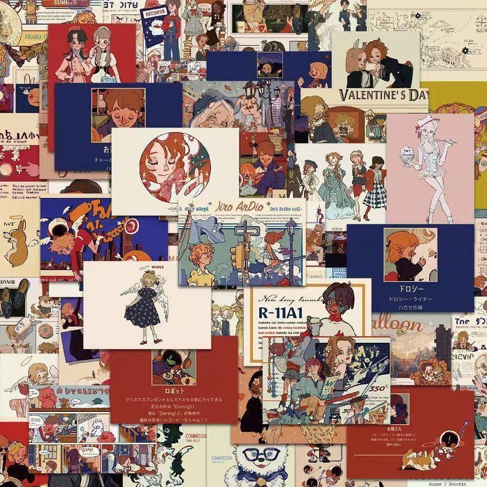 128张美式杂志贴纸复古风高级氛围感diy装饰手机壳笔记本防水贴画,文具电教/文化用品/商务用品,贴纸/立体贴纸,淘宝优惠券,粉丝福利购,淘宝优惠卷