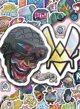 300张CS2全息印花贴纸卡通创意可爱装饰周边桌面高清贴画