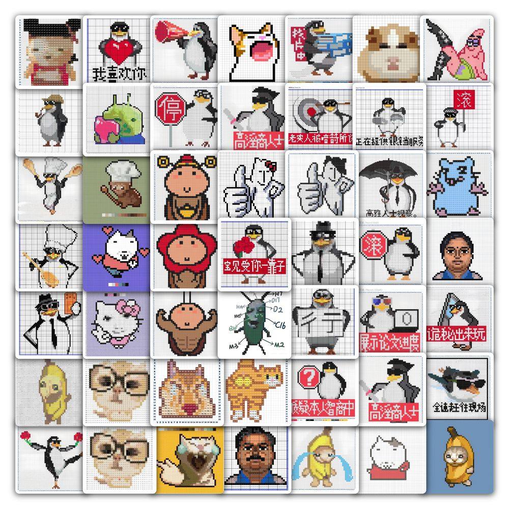 118张热门拼豆人物儿童玩具桌面装饰素材手账diy个性自粘防水贴画,文具电教/文化用品/商务用品,贴纸/立体贴纸,淘宝优惠券,粉丝福利购,淘宝优惠卷