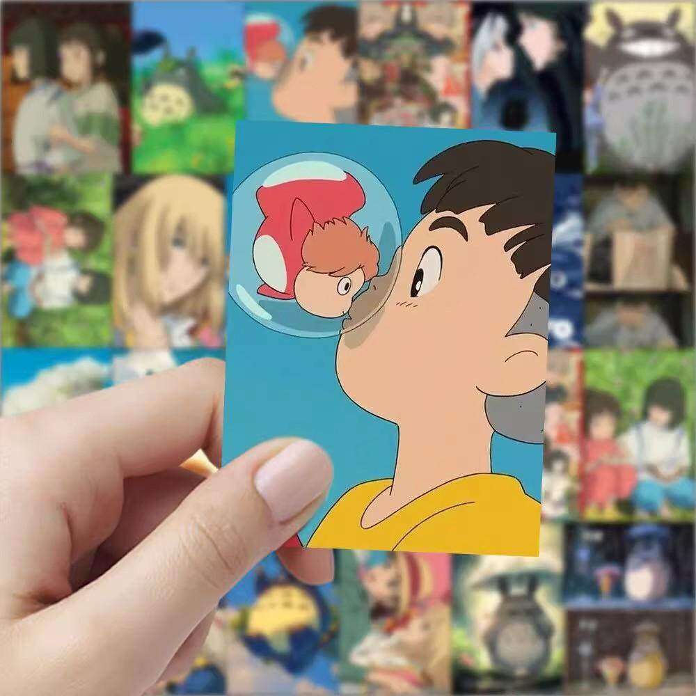 126张宫崎骏动漫合集龙猫千与千寻可爱卡通diy装饰手账素材防水