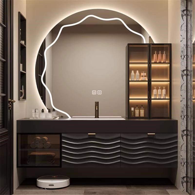 酒店轻奢风橡木浴室柜组合岩板一体盆卫生间洗手洗脸盆洗漱台卫浴,家装主材,浴室柜组合,淘宝优惠券,粉丝福利购,淘宝优惠卷