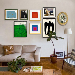 小众艺术挂画客厅抽m象沙发背景墙装饰画法式复古餐边柜壁画波普