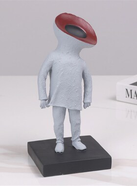 现代简约创意抽象人物摆件卡通儿童房样J板房电视柜桌面玄关软装