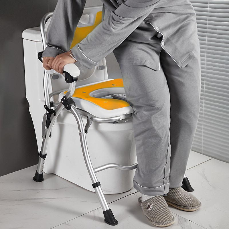 可折叠坐便椅扶手老人坐便器家用残疾人病人便携马桶孕妇便盆加厚