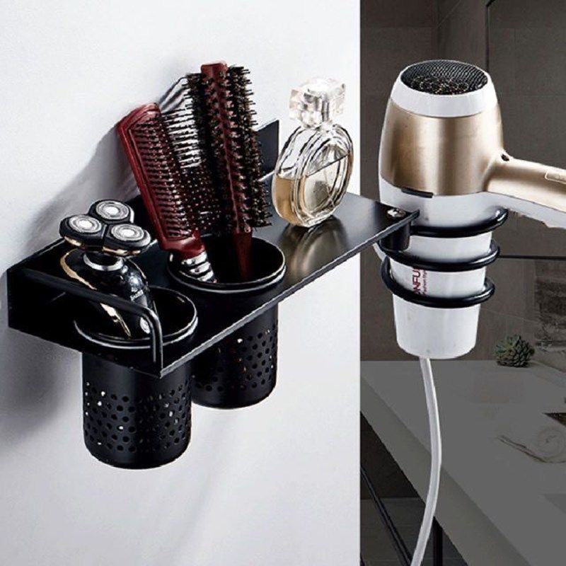 免打孔黑色吹风机架复古浴室置物架美式酒店电吹风架壁挂收纳架子,家装主材,卫浴置物架,淘宝优惠券,粉丝福利购,淘宝优惠卷