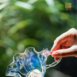 仙女要入公道杯手r工耐热高硼硅玻璃莲花公杯