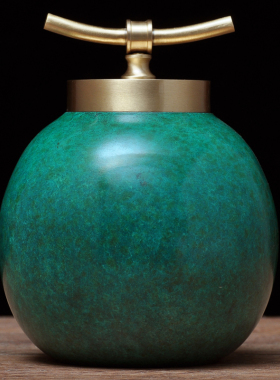 彩铜茶叶罐c摆件储存罐密封罐家居客厅茶几酒柜装饰品乔迁商务礼