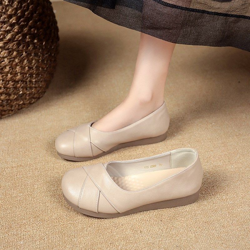 豆豆鞋女2025新款春季平底女鞋一脚蹬软底舒适妈妈中老年女士单鞋,女鞋,乐福鞋（豆豆鞋）,淘宝优惠券,粉丝福利购,淘宝优惠卷