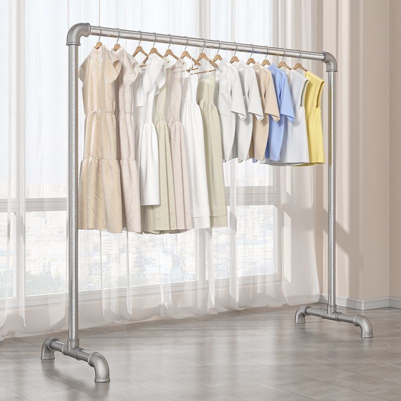 镀锌钢管晾衣架落地家用阳台挂衣架简易双杆水管晒被室外晾衣架子