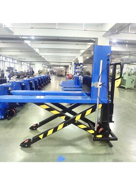 电动液压高升程搬运车升高剪叉式推车高起升液压升降车叉车堆高车