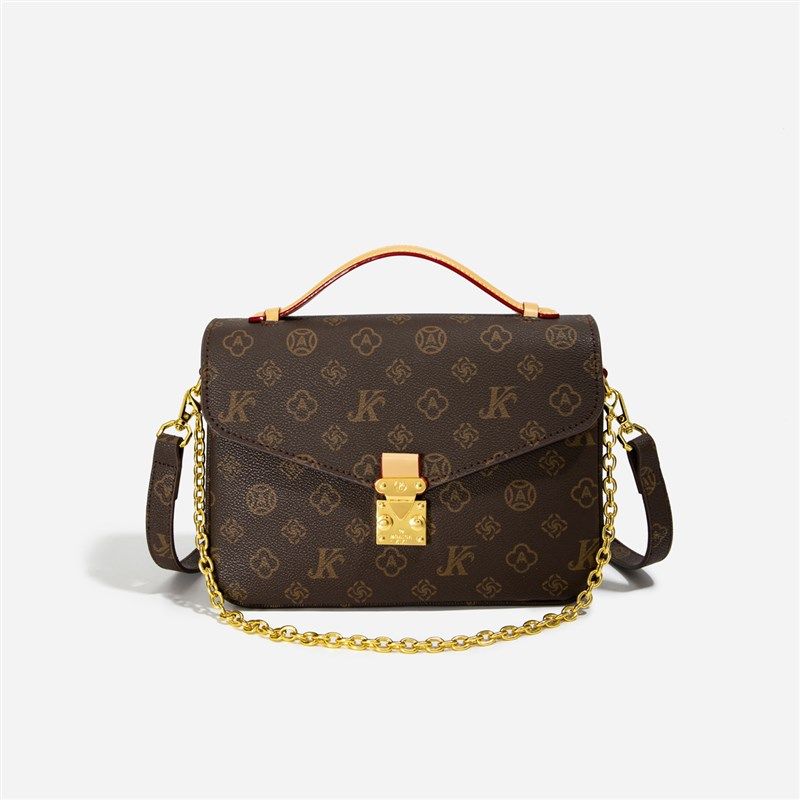 高级感包包女式2025新款超火小众时尚老花手提邮差包百搭单肩斜挎