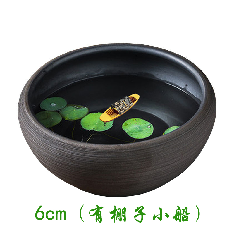 微景观下水小船迷你上水石盆景观渔船假山鱼缸小木船造景微型摆件