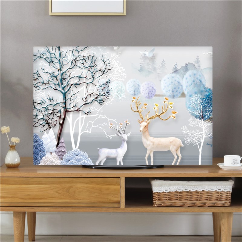 挂式电视机罩防尘罩布艺壁挂液晶曲面电视罩防尘罩电视套324255寸