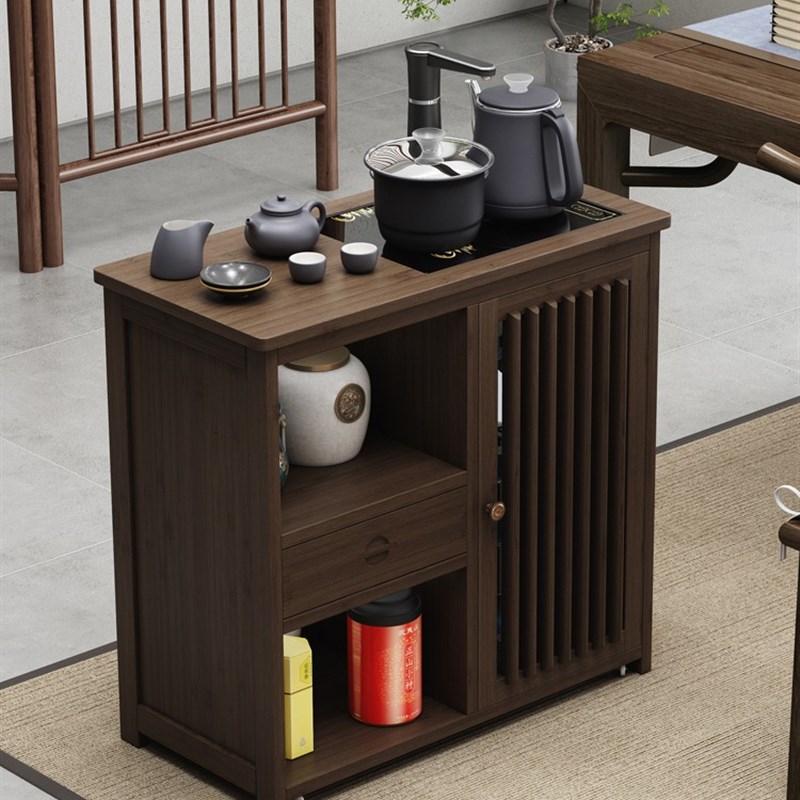 移动茶水柜茶桌边柜泡茶台家用烧水壶一体茶边柜办公室茶具置物柜